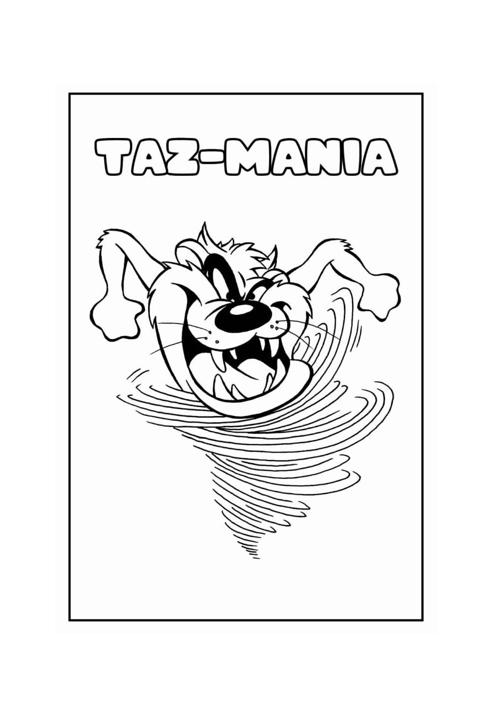 Desenho de Taz-Mania para pintar