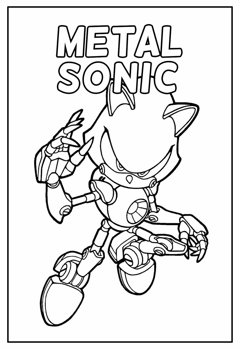 Desenhos de Metal Sonic para Colorir, Pintar e Imprimir 