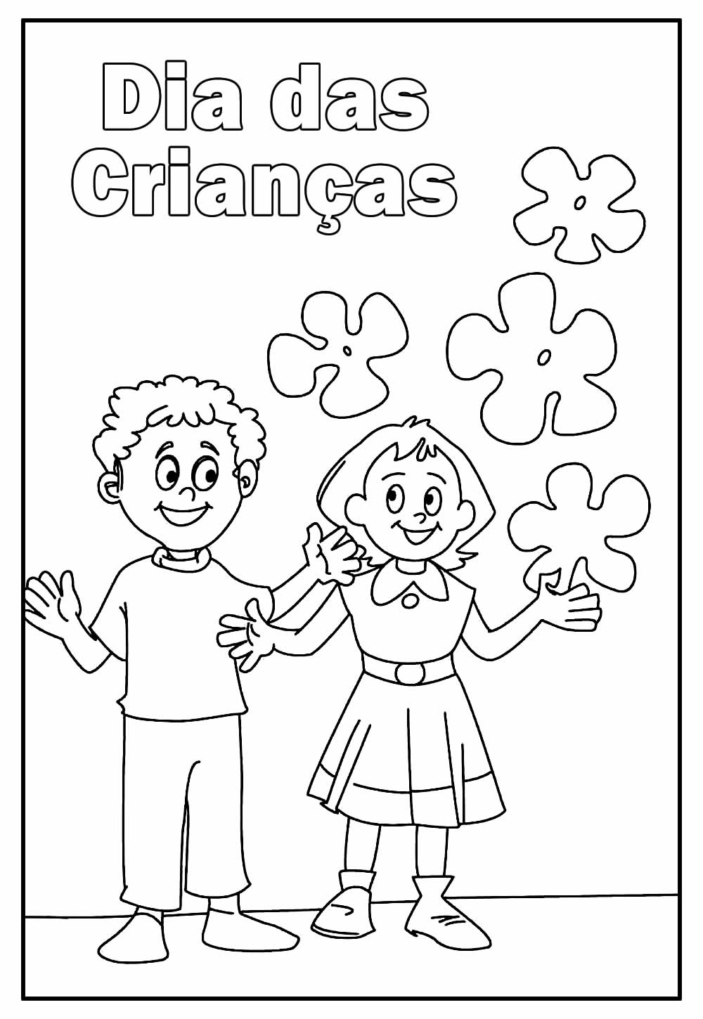 Desenhos para colorir com o tema flork para o dia das crianças - Professora  Carolina Palhas