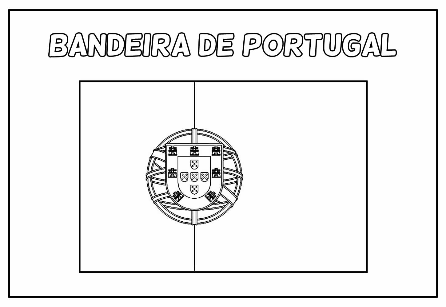 Desenho para colorir da bandeira de Portugal