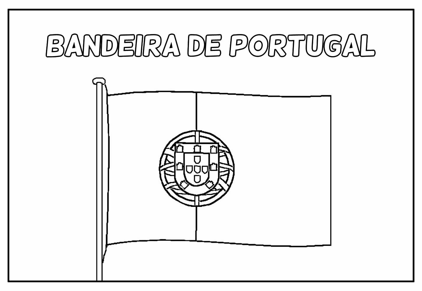 Desenho para pintar da Bandeira de Portugal