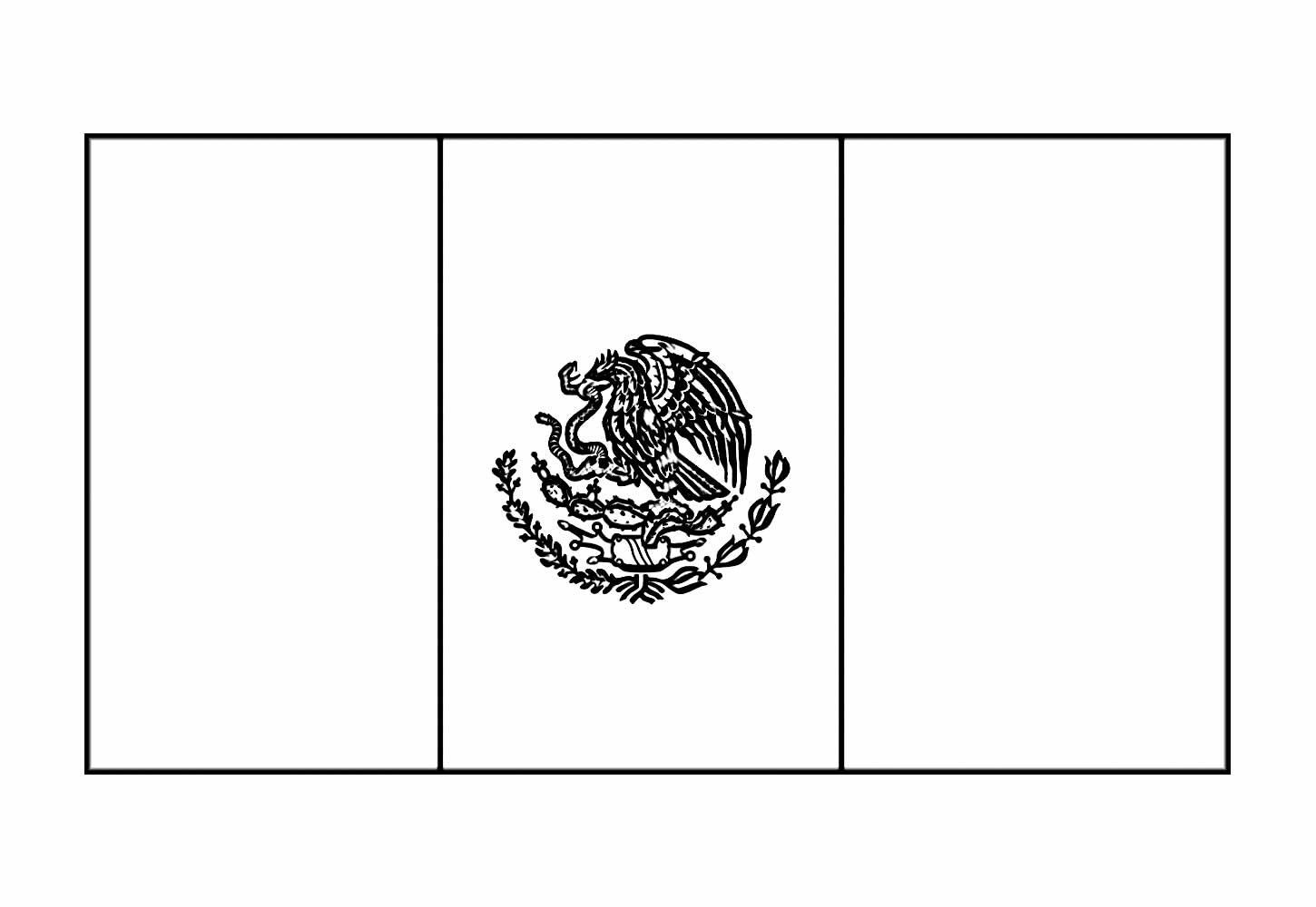 Desenho da Bandeira do México para colorir