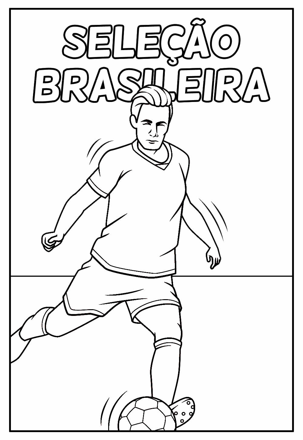 Desenho Educativo da Seleção Brasileira para colorir