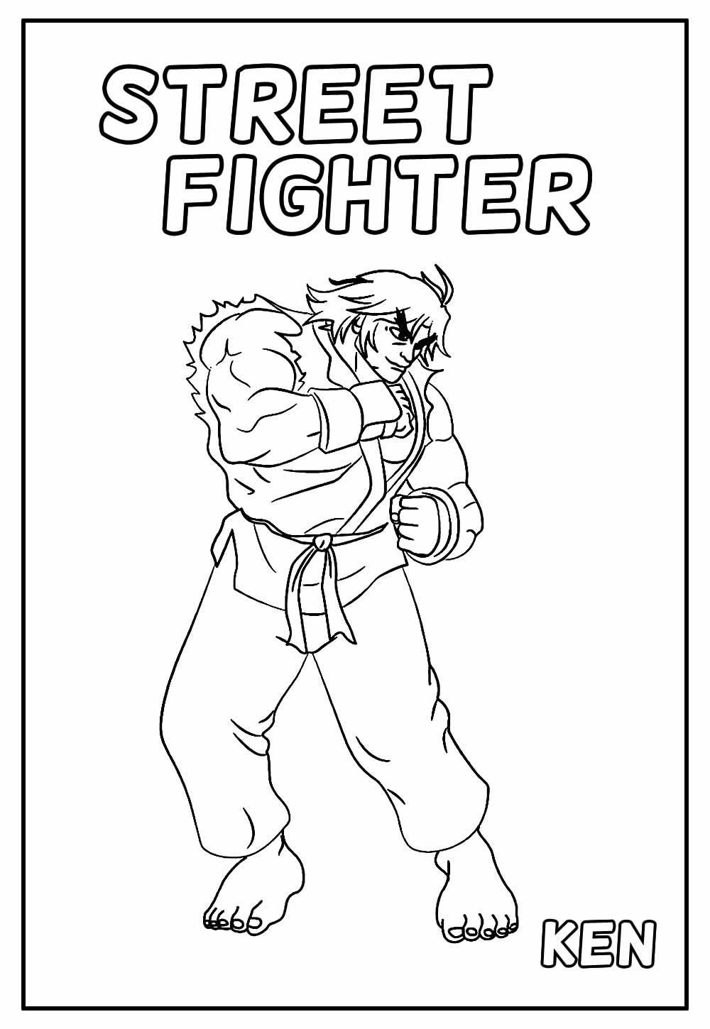 Desenho para pintar de Street Fighter