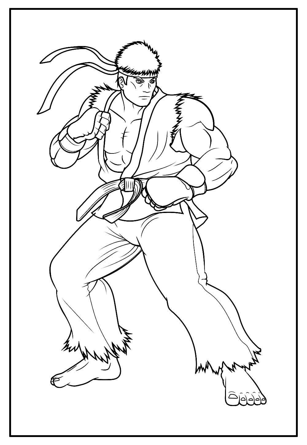Desenho de Ryu para colorir