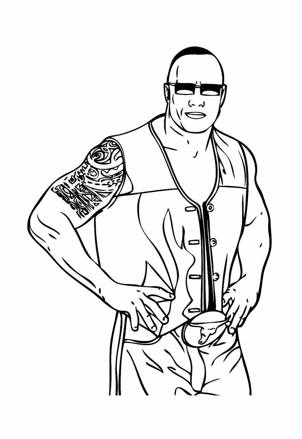 Desenho de The Rock para colorir