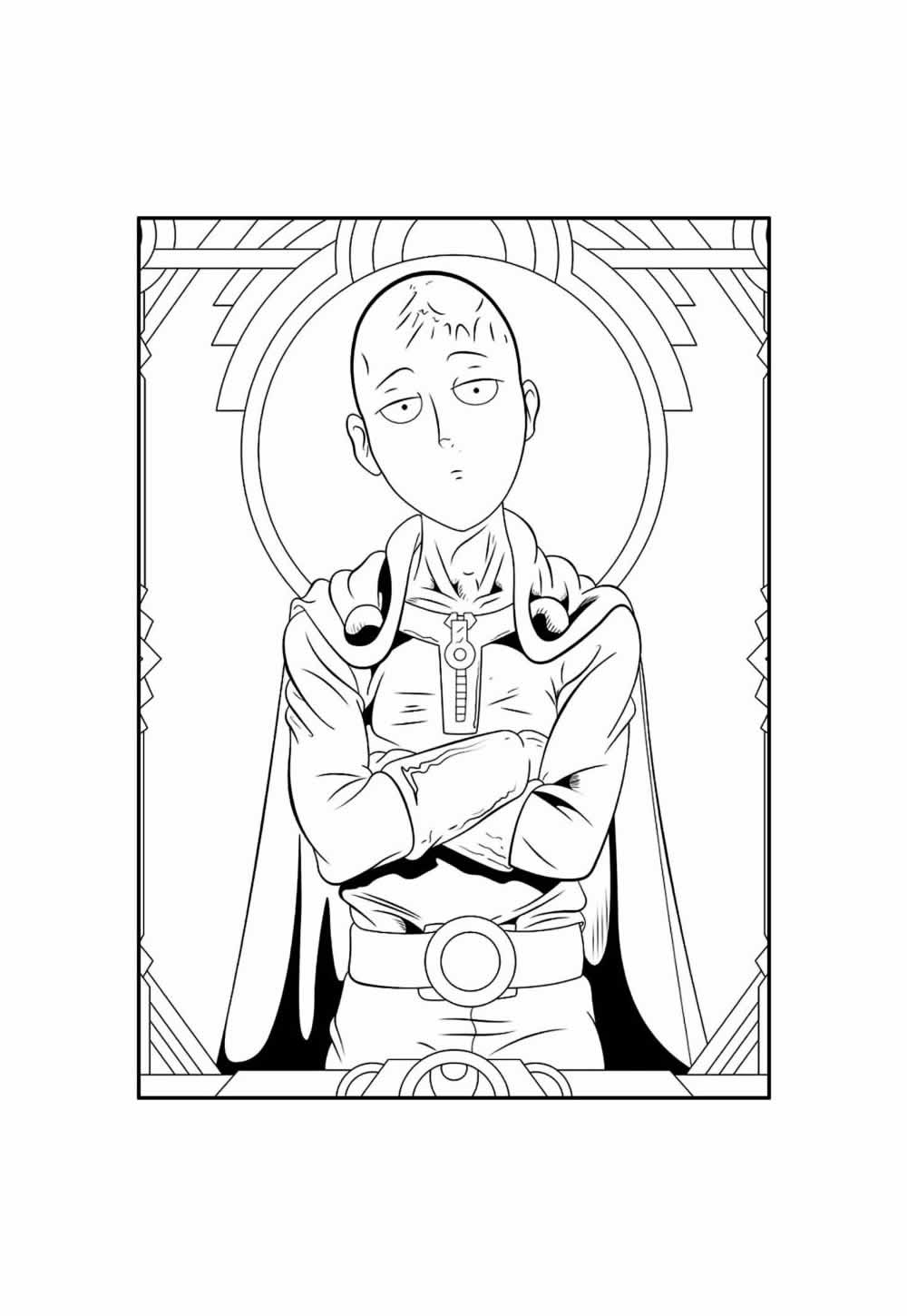 Desenho de One Punch Man para colorir