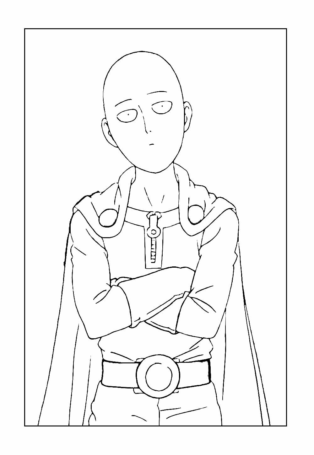 Desenho de One Punch Man para pintar
