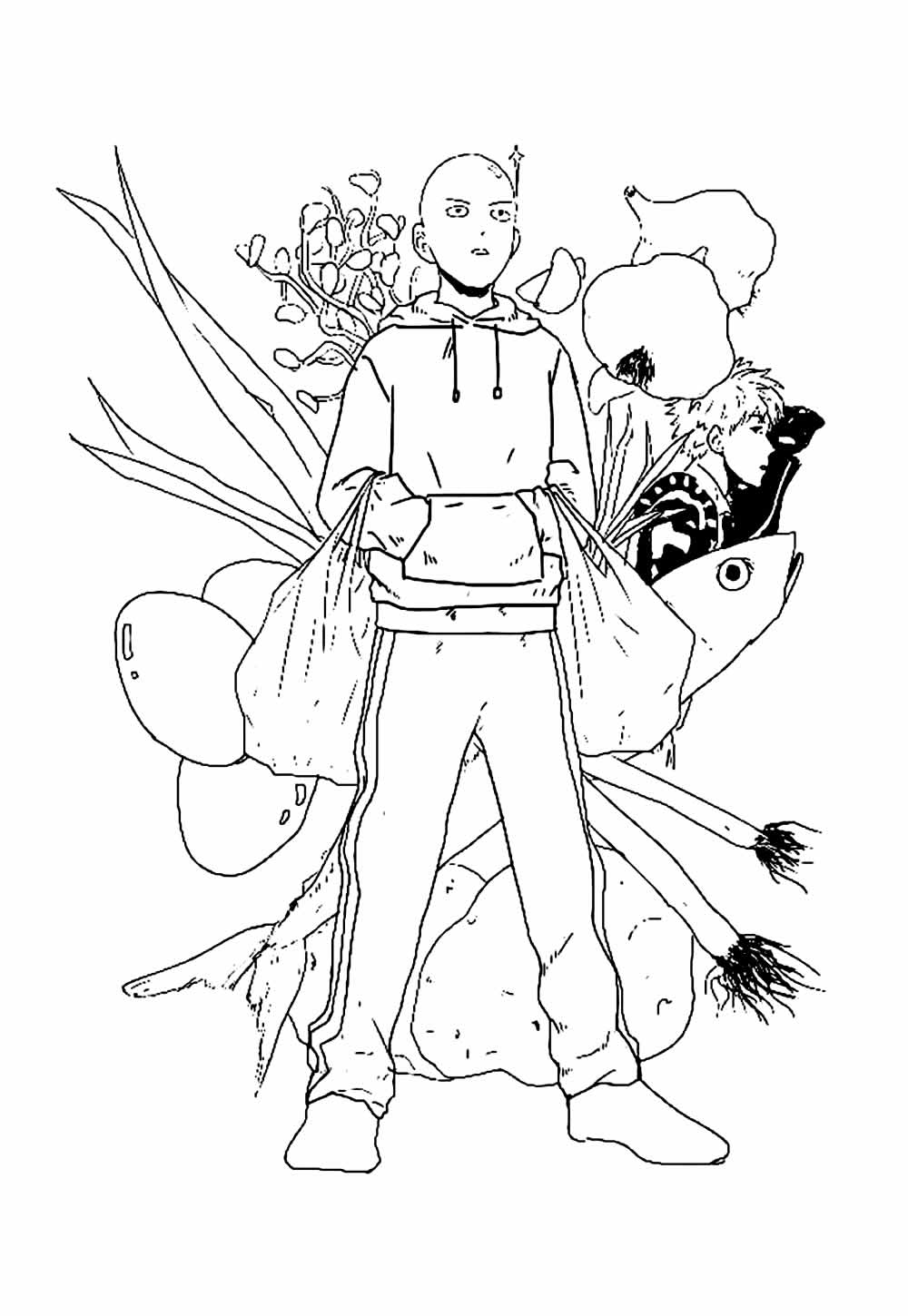 Desenhos One Punch Man para colorir