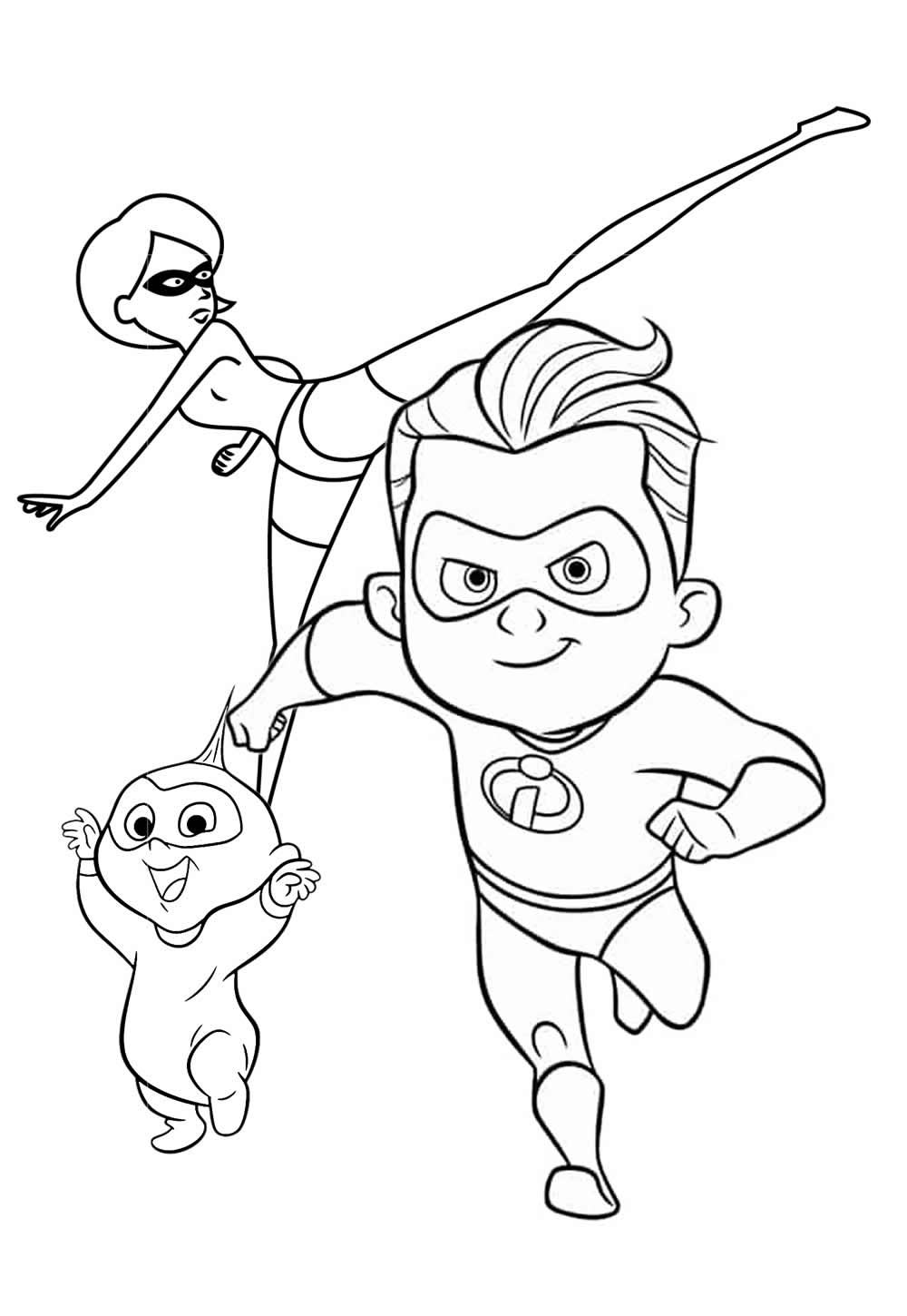 Desenho de Os Incríveis para pintar