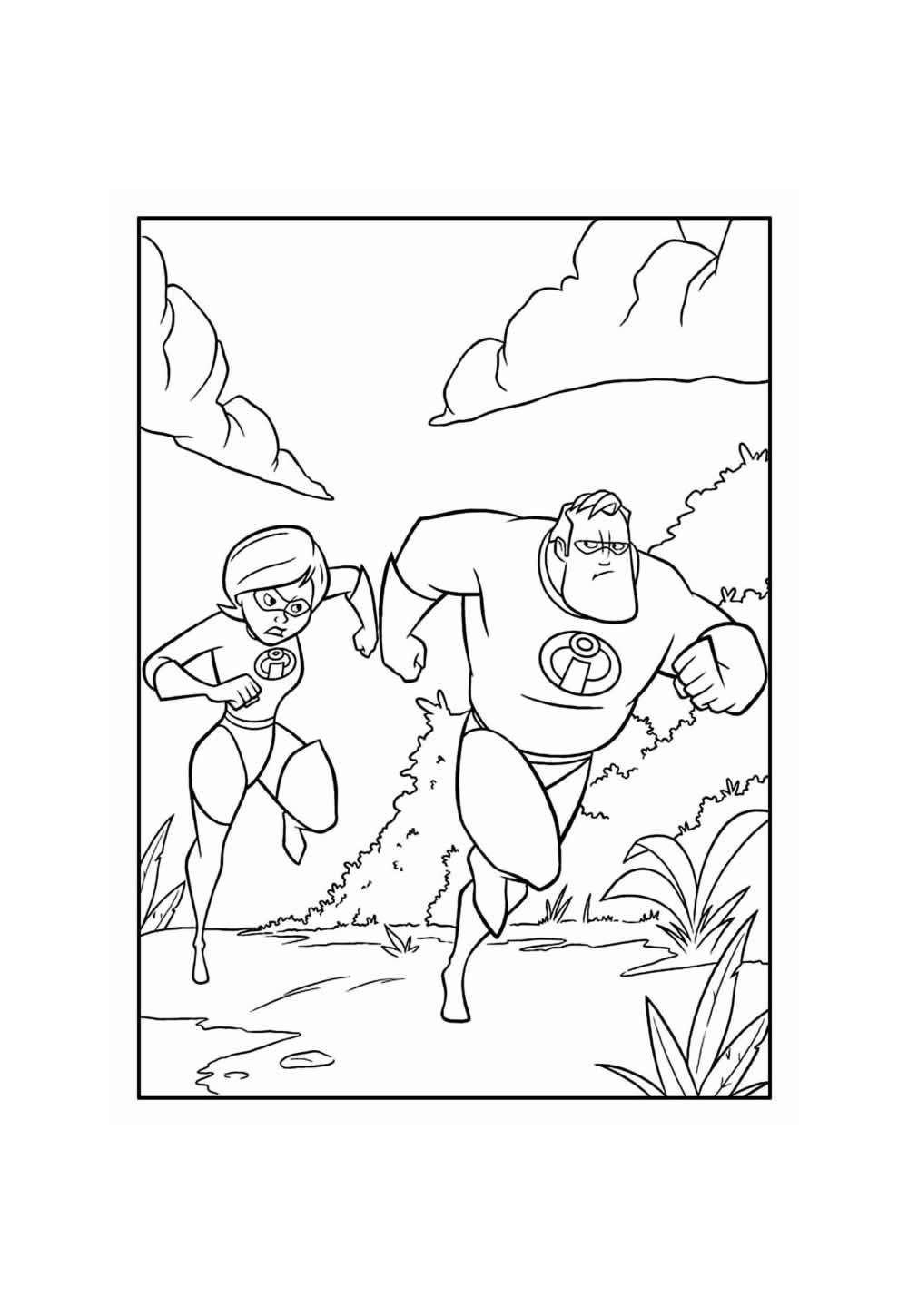 Desenho de Os Incríveis para pintar