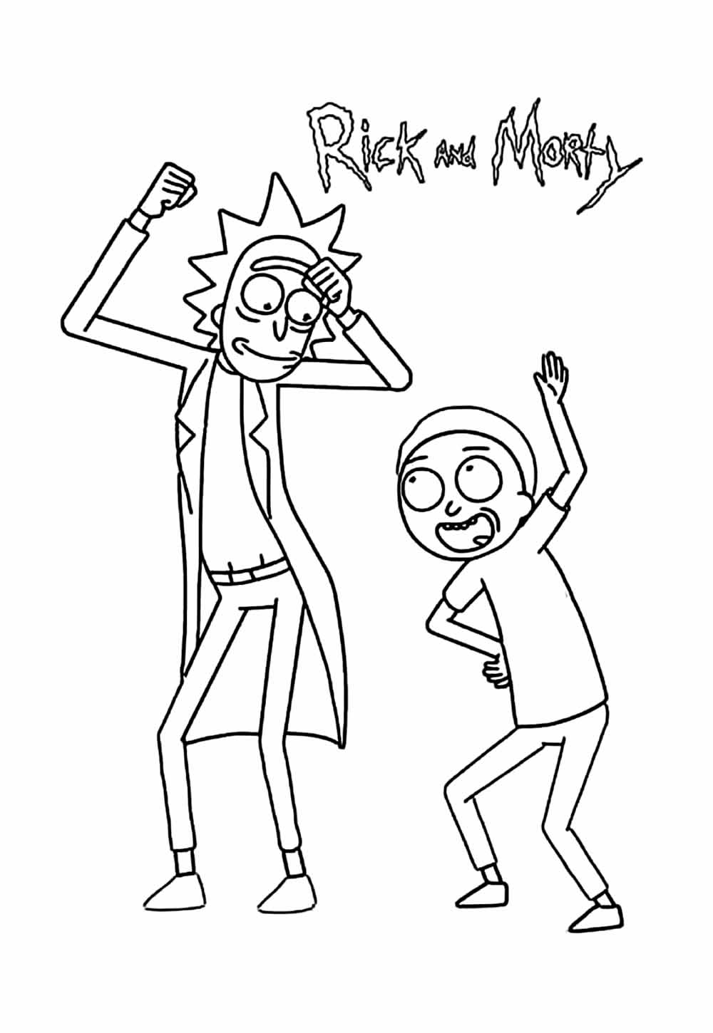 Desenho de Rick e Morty para colorir