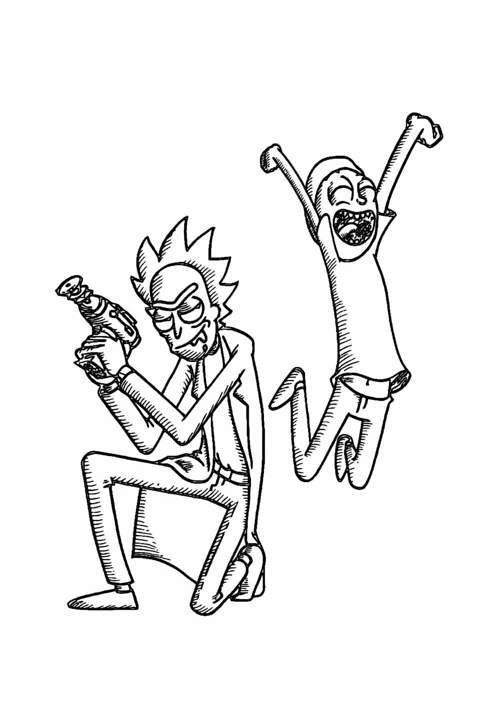 Desenho para pintar - Rick e Morty