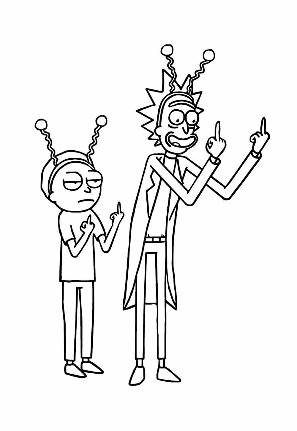 Desenho de Rick e Morty para imprimir