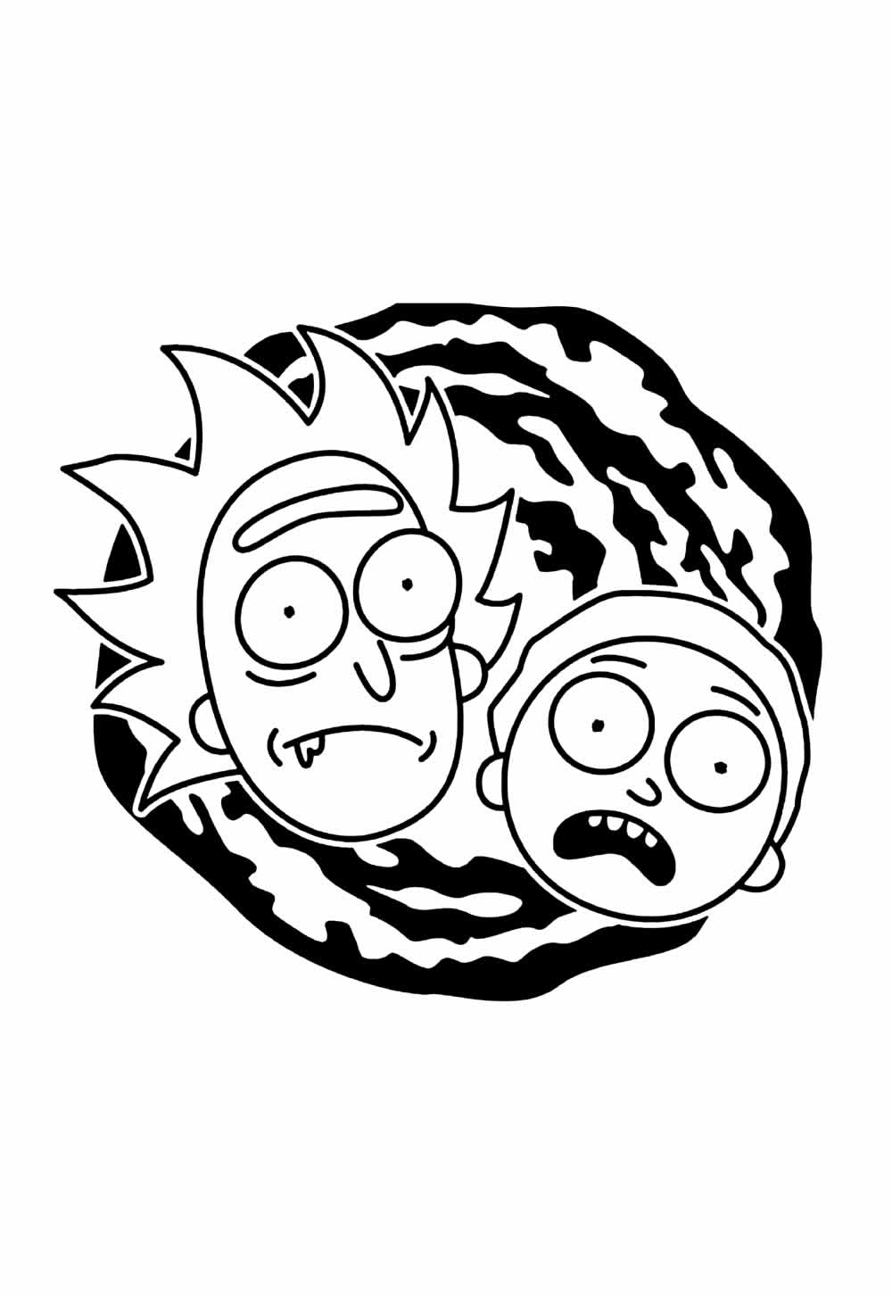 Rick e Morty para imprimir e pintar