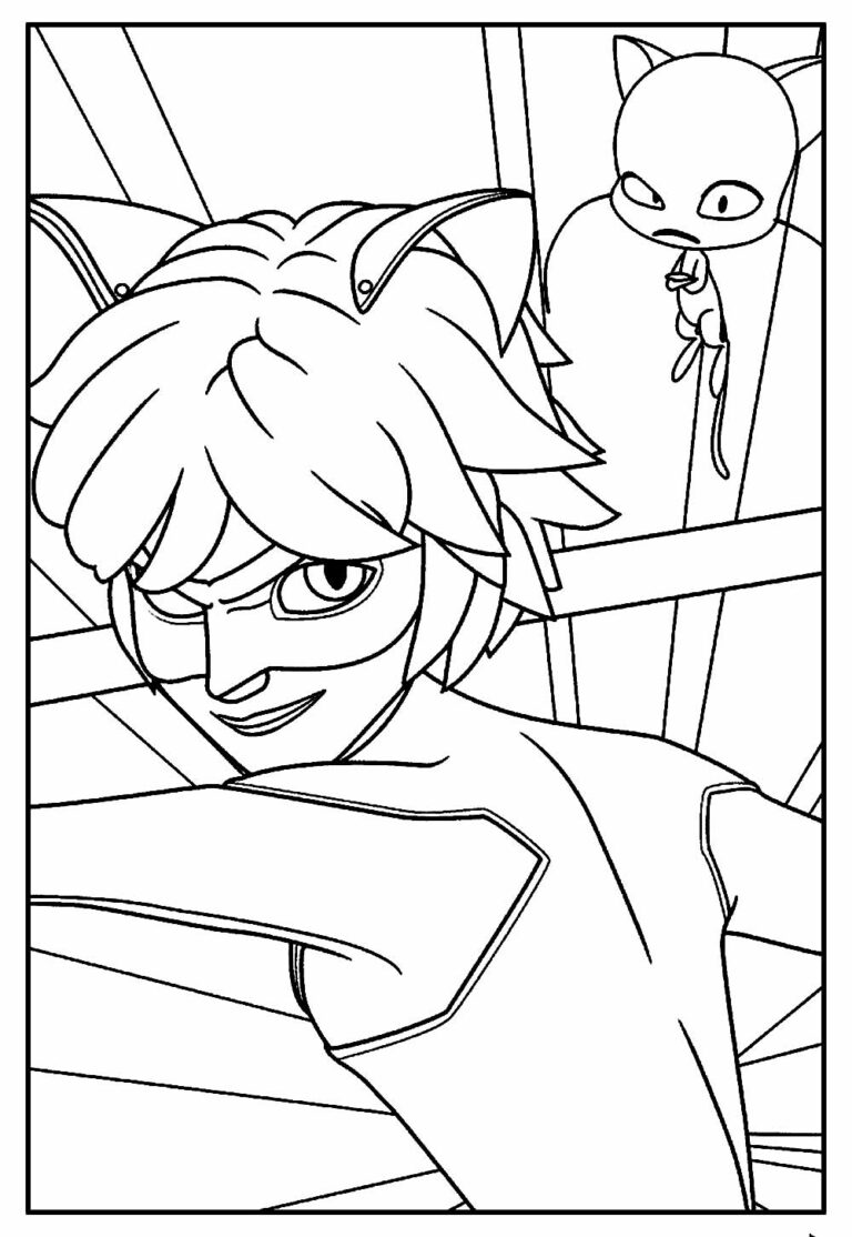 Desenhos do Cat Noir para colorir - Bora Colorir