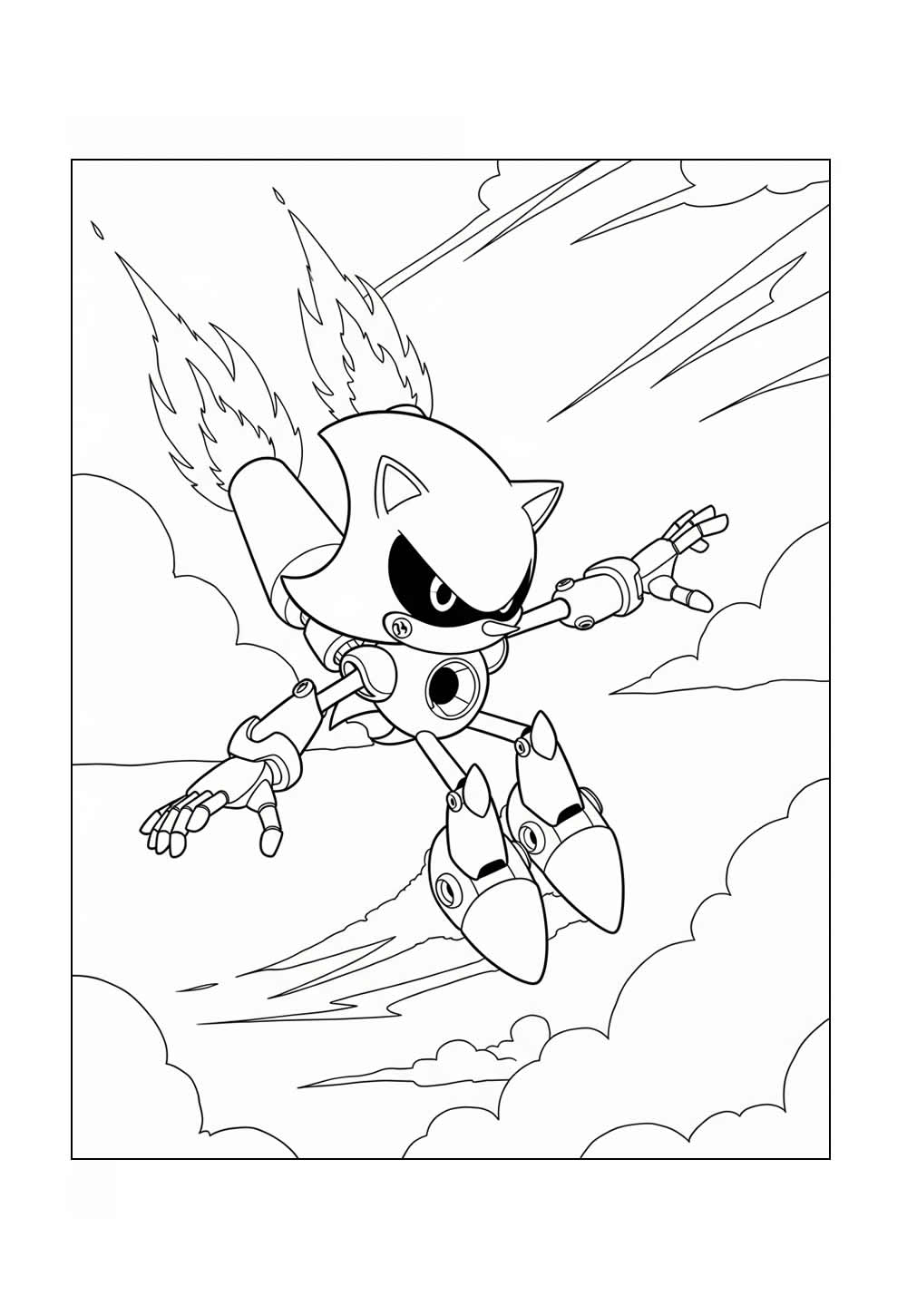 Desenho de Metal Sonic para pintar