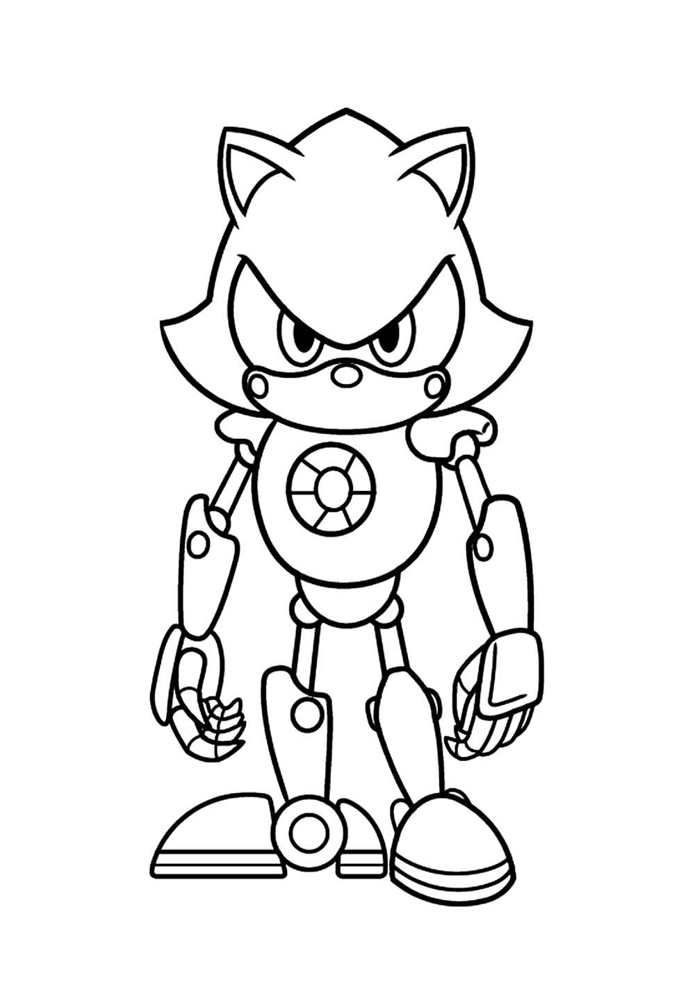 Desenho de Metal Sonic para pintar