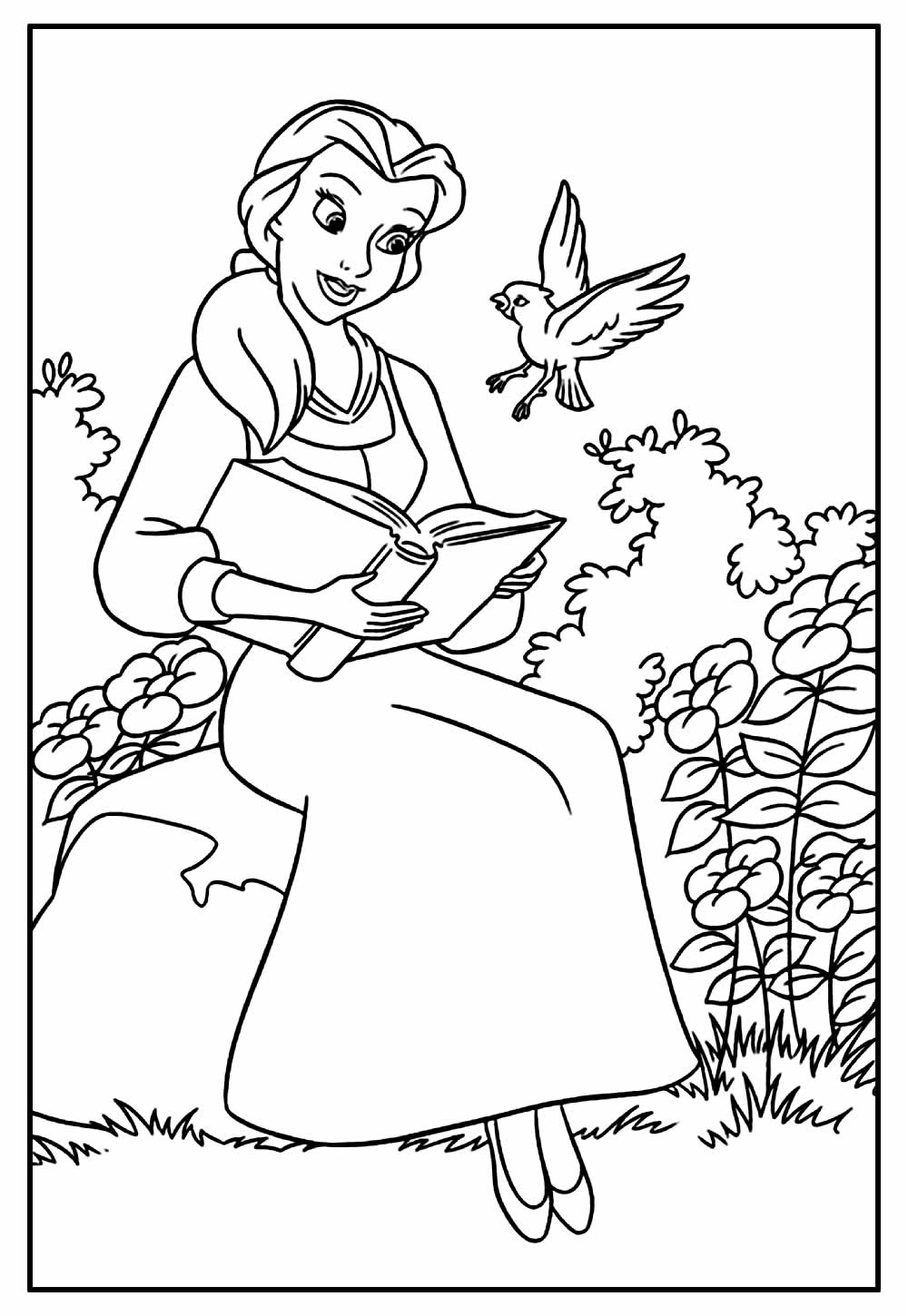 Desenhos da Princesa Bela para colorir