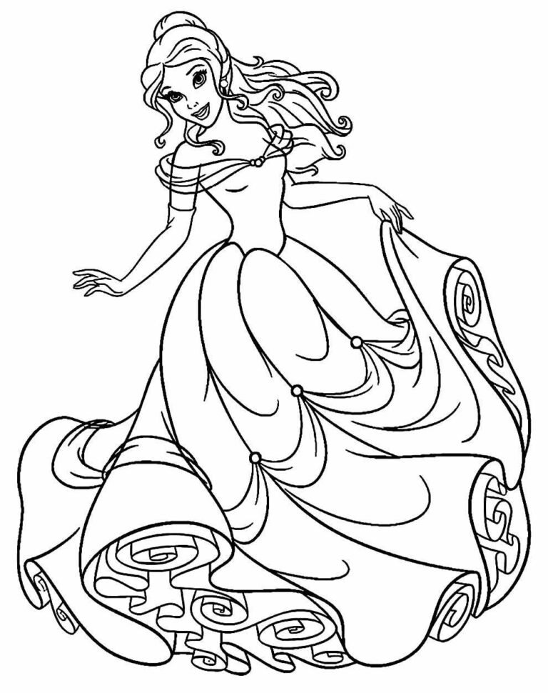 Desenhos da Princesa Bela para colorir - Bora Colorir