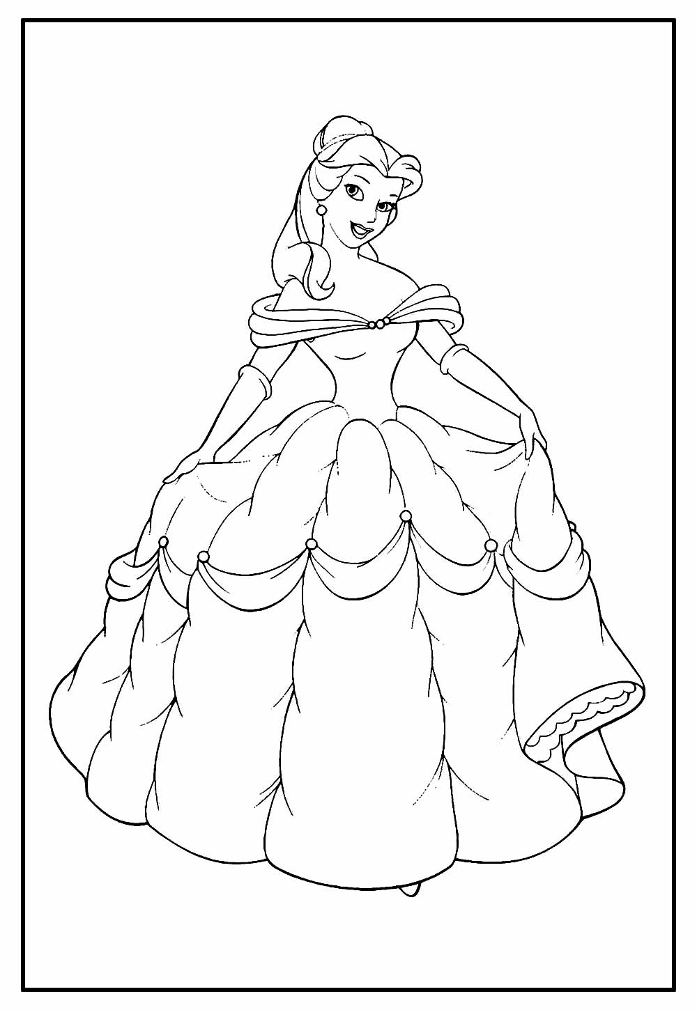Desenhos da Princesa Bela para colorir - Bora Colorir