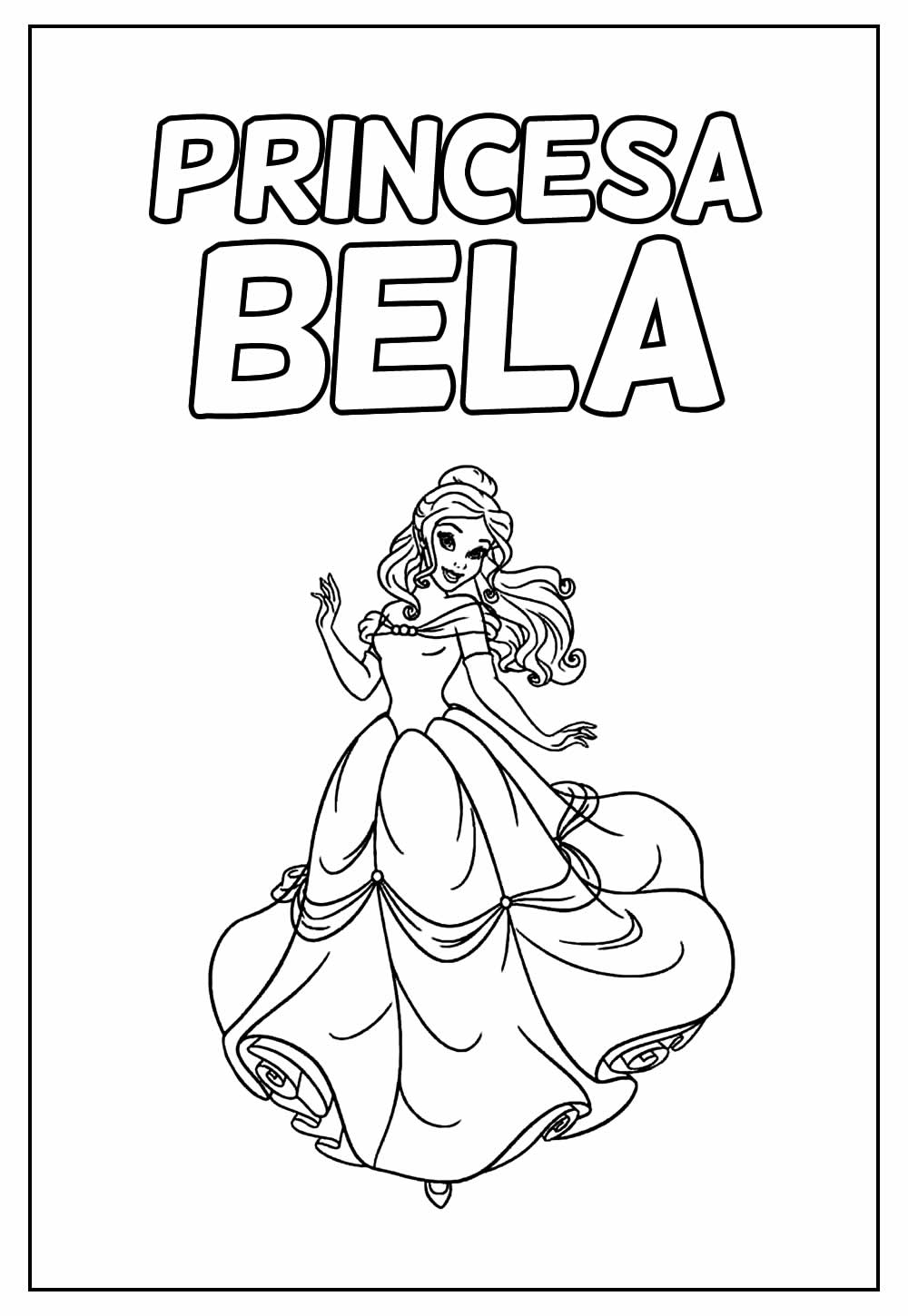 Desenho Educativo da Bela para colorir