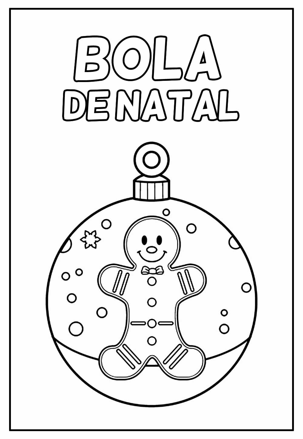 Desenho Educativo de Bola de Natal para colorir