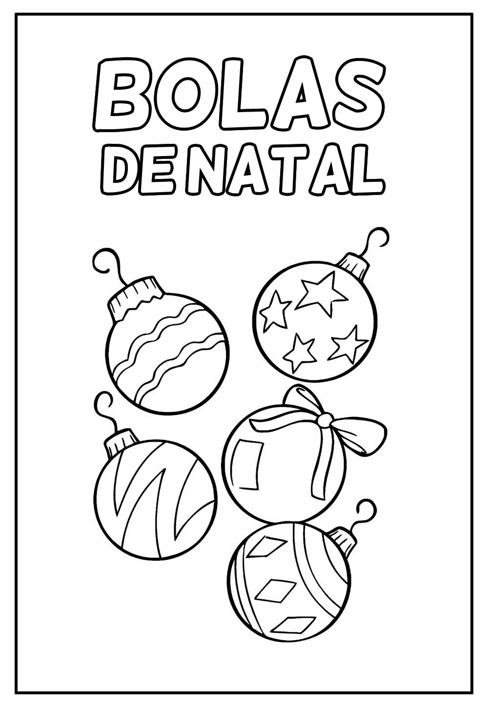 Desenho Educativo de Bola de Natal para colorir