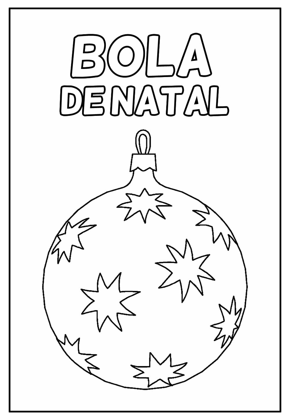 Desenho Educativo de Bola de Natal para colorir