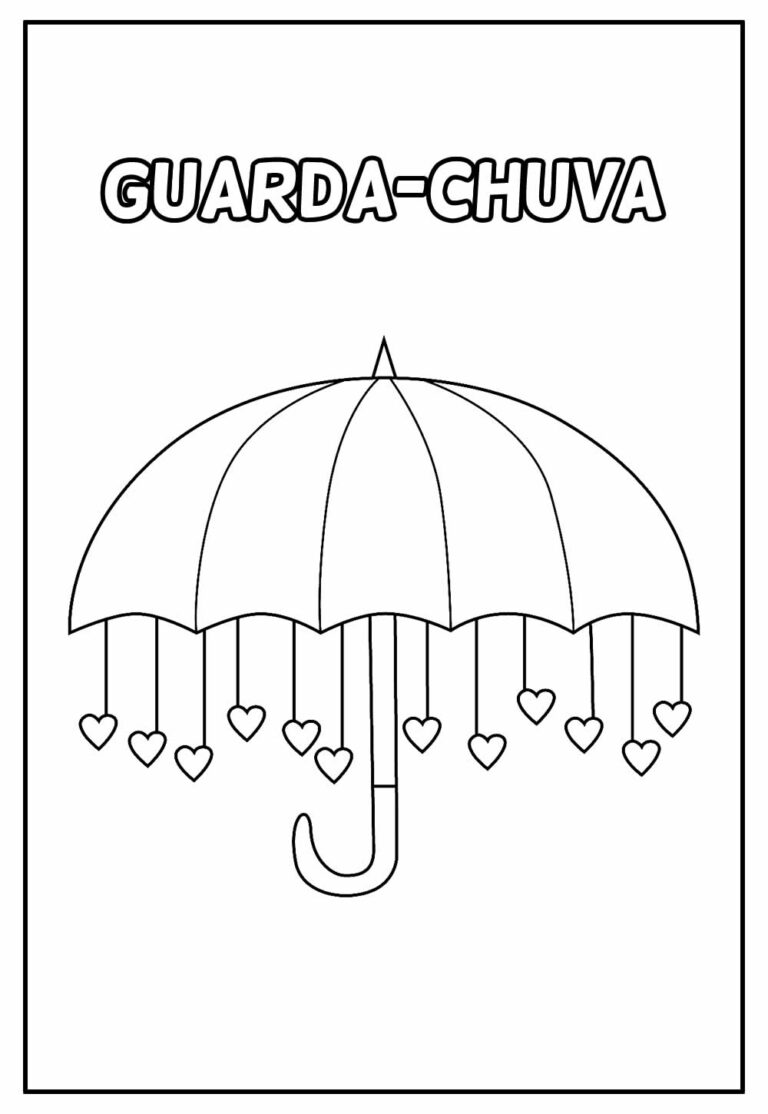 Desenhos de Guarda-chuva para colorir - Bora Colorir