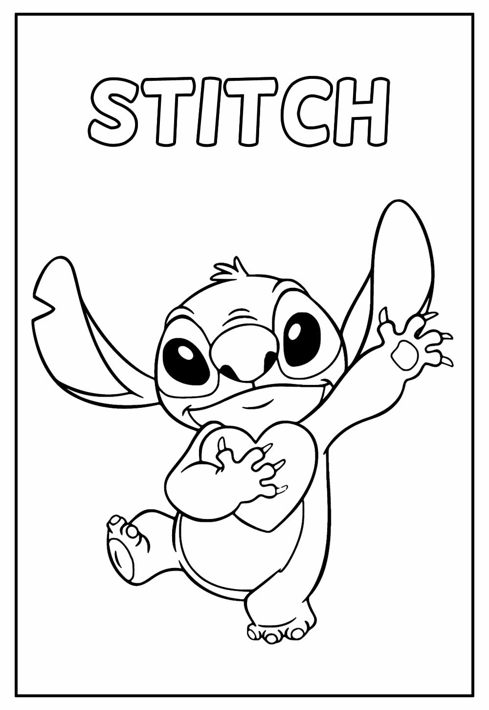 Desenho do stitch pintado