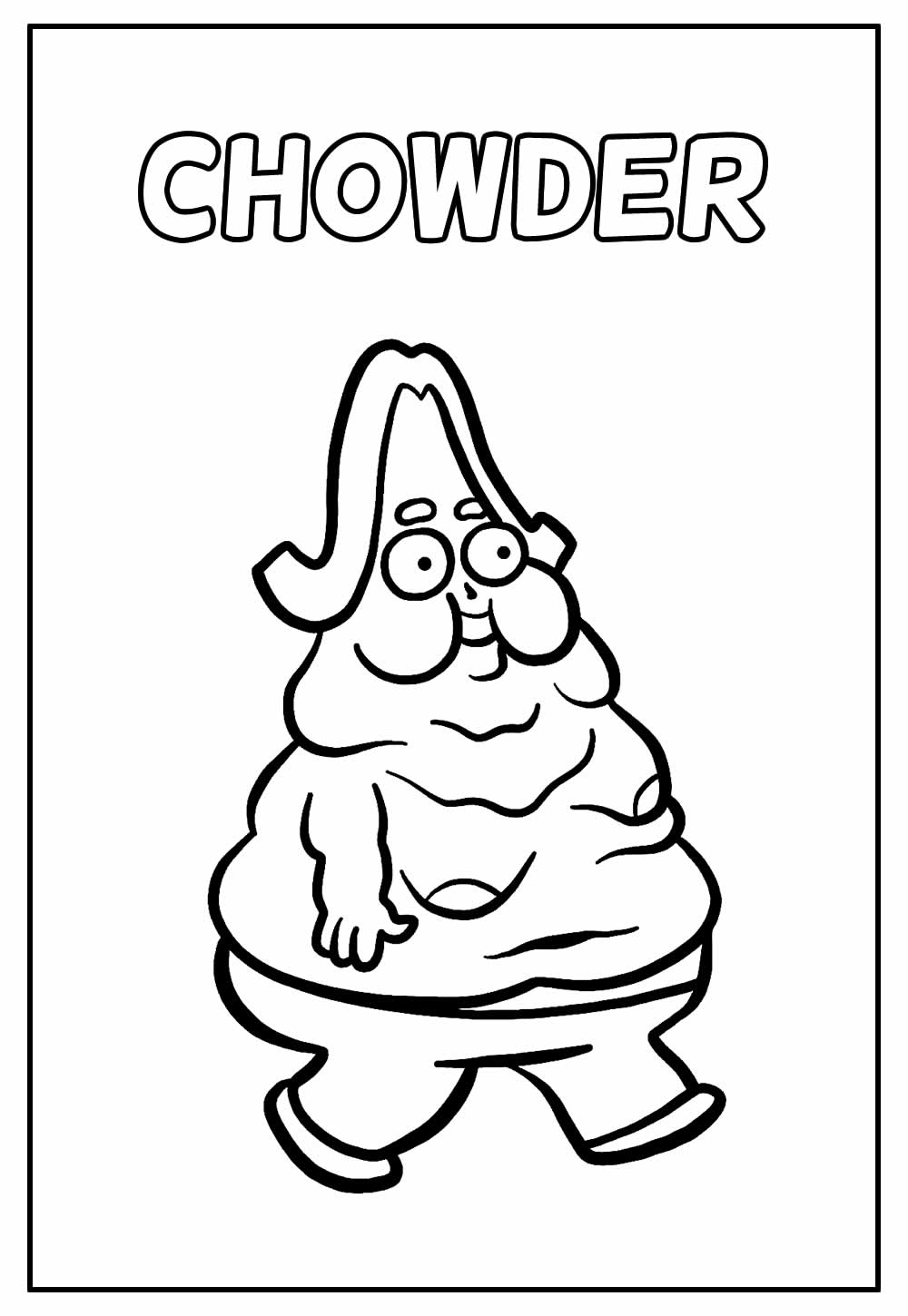 Desenho Educativo do Chowder para pintar