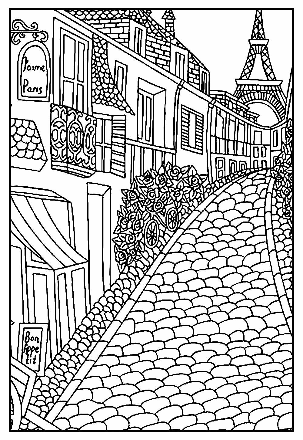 Desenhos de Cidades para colorir - Bora Colorir