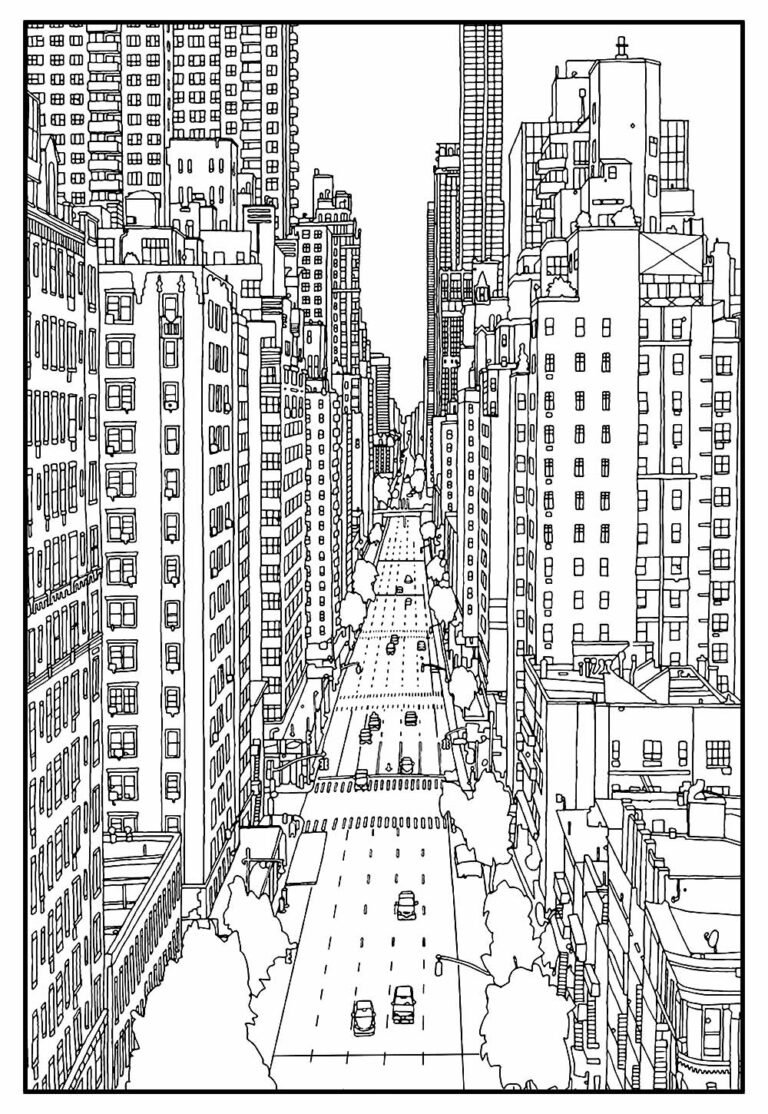 Desenhos de Cidades para colorir - Bora Colorir