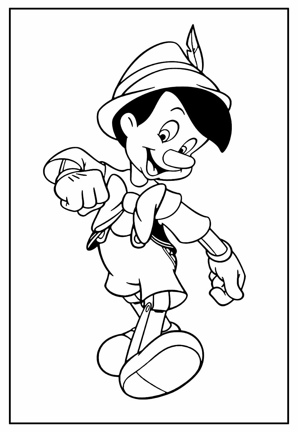 Desenho para pintar de Pinóquio