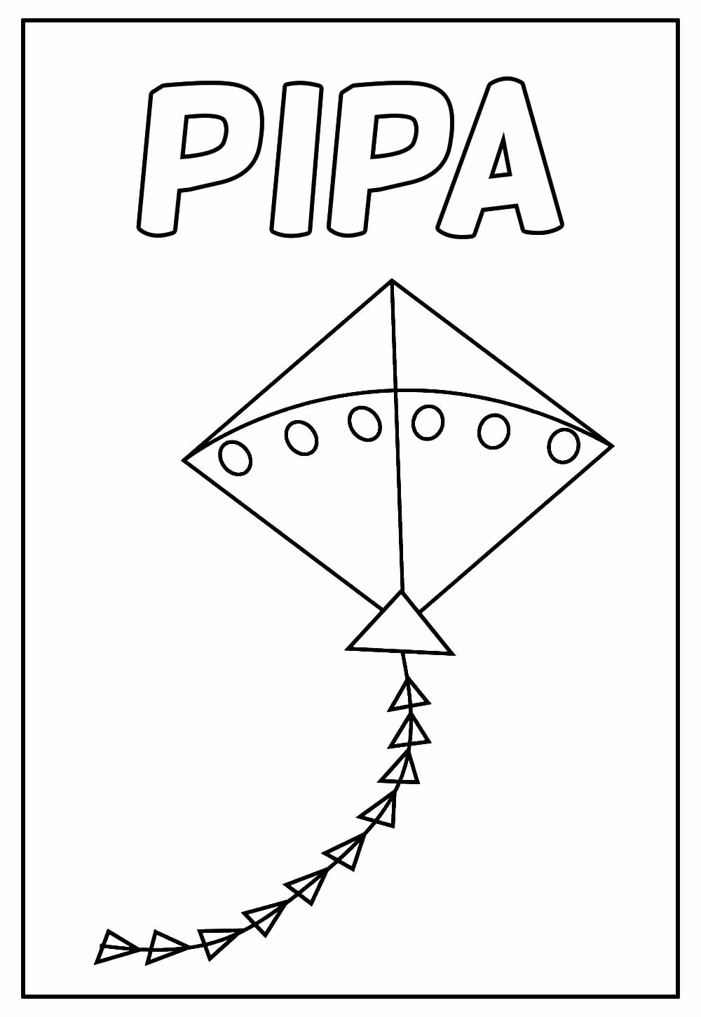 Desenho de Pipa para pintar