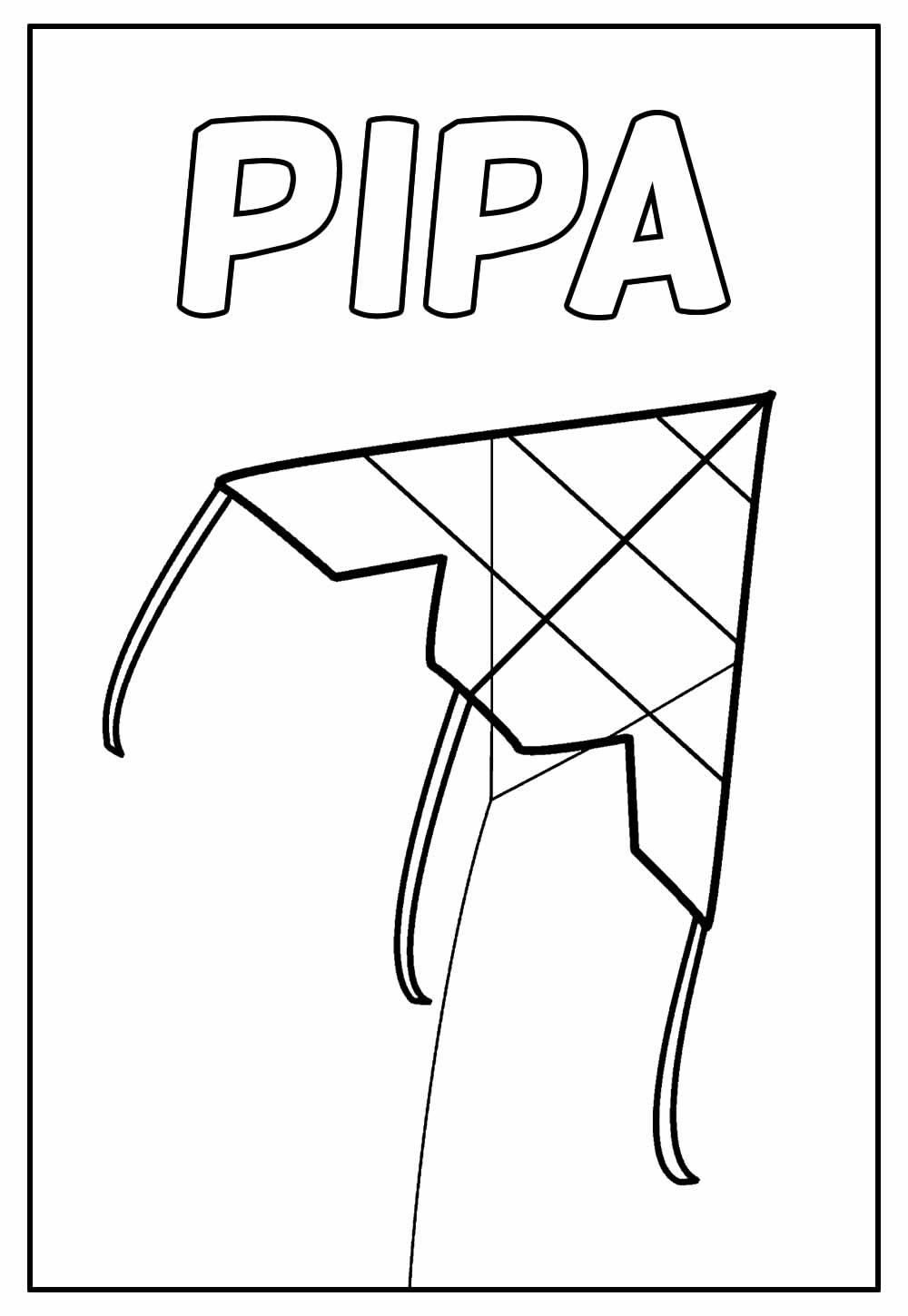 Desenho Educativo de Pipa para colorir