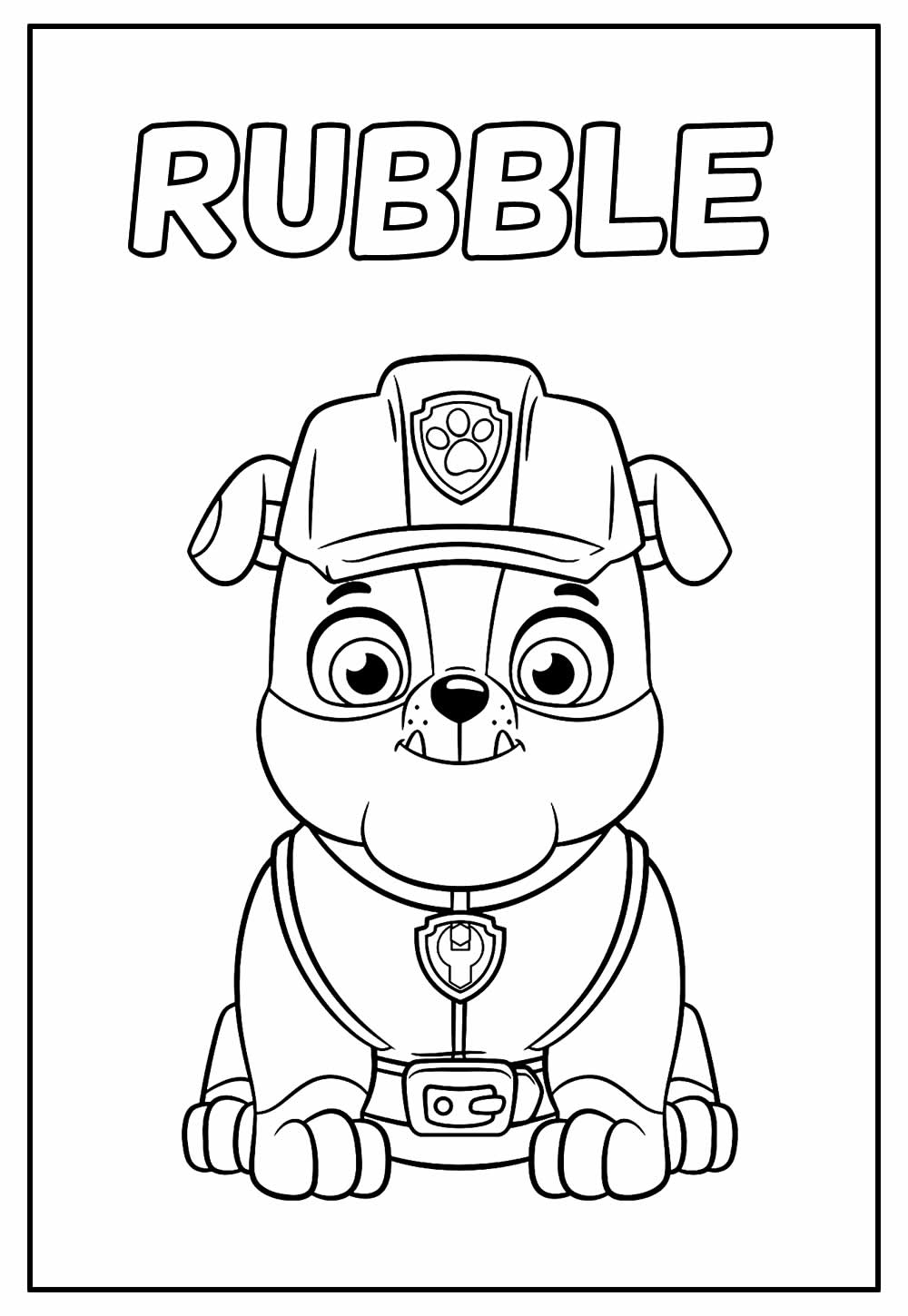 Desenho Educativo de Rubble para colorir