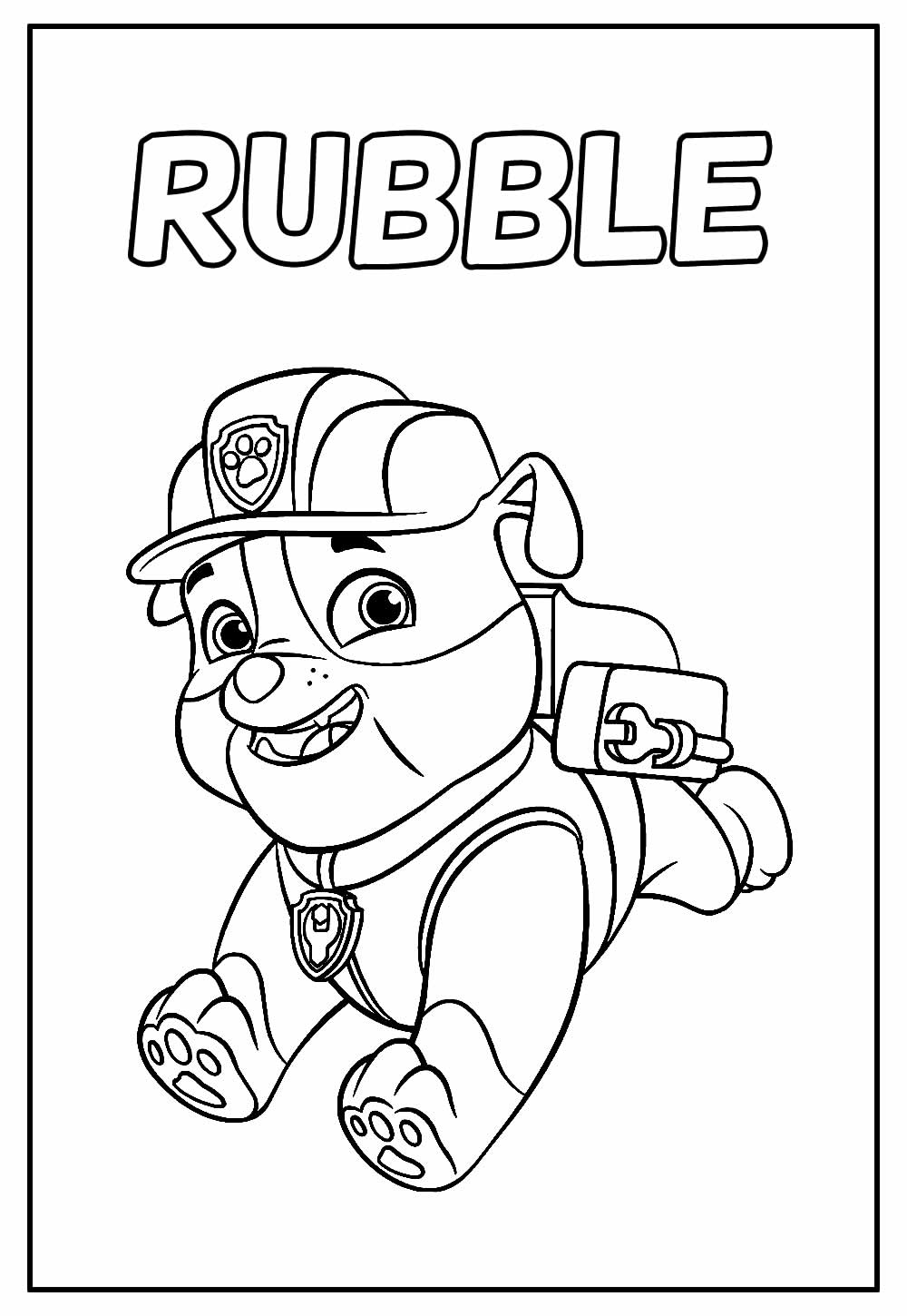 Desenho Educativo de Rubble para imprimir e colorir