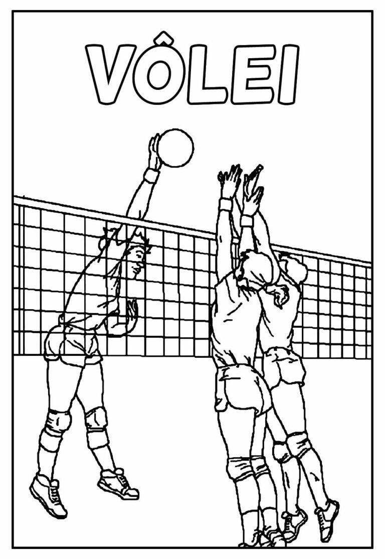 Desenhos de Voleibol para colorir - Bora Colorir