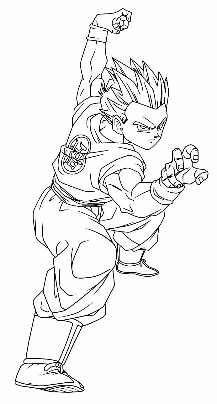 Imagem do Gohan para colorir