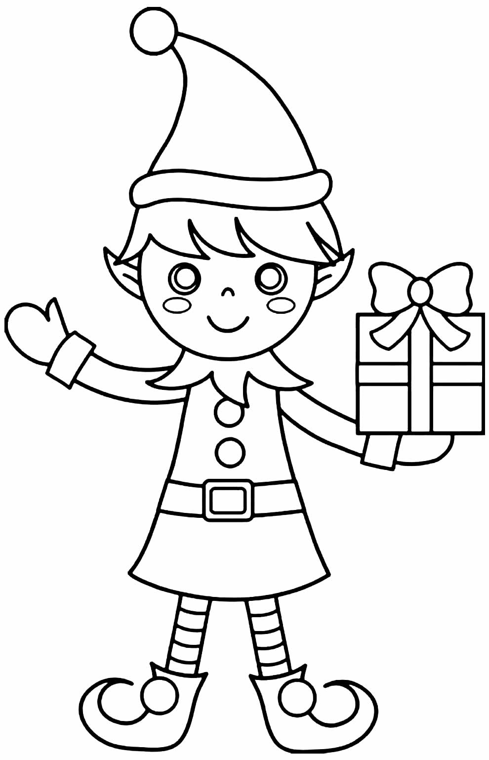 Desenho de Duende de Natal para colorir