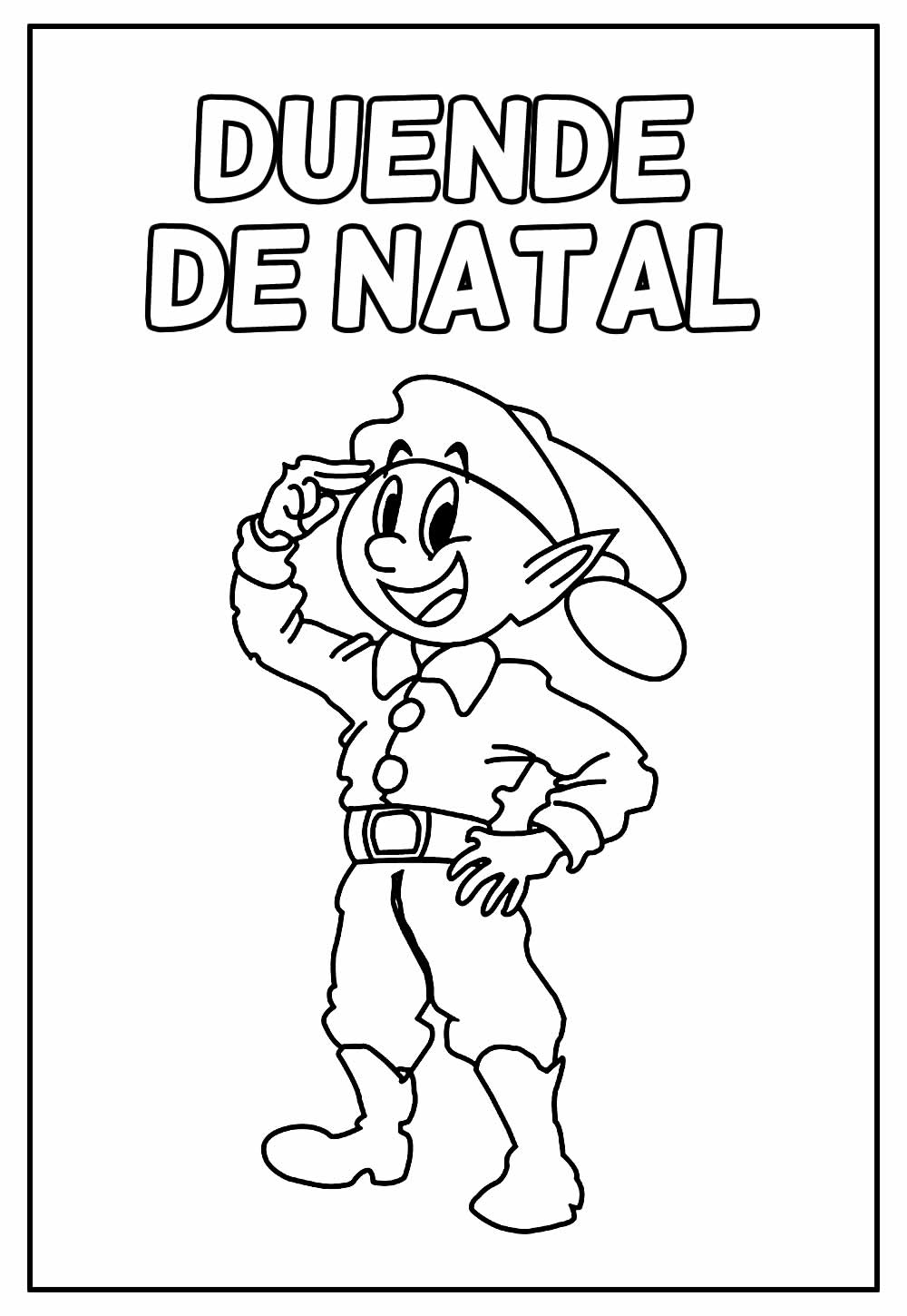 Desenho de Duende de Natal para colorir