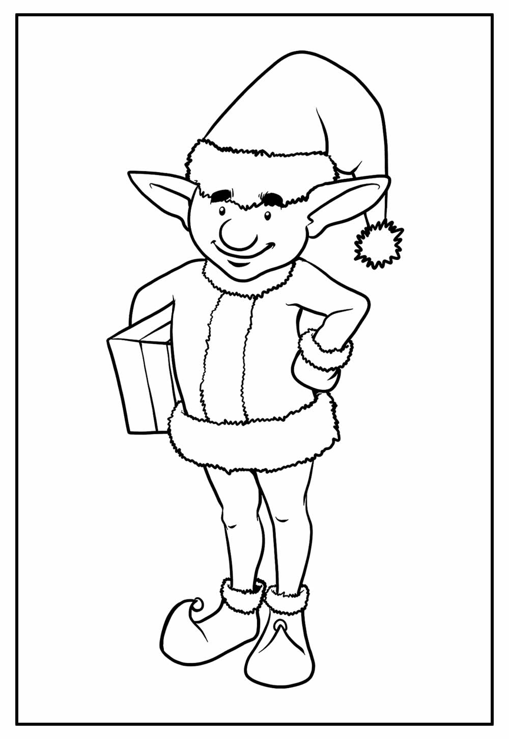 Desenhos de Duendes de Natal para colorir - Bora Colorir