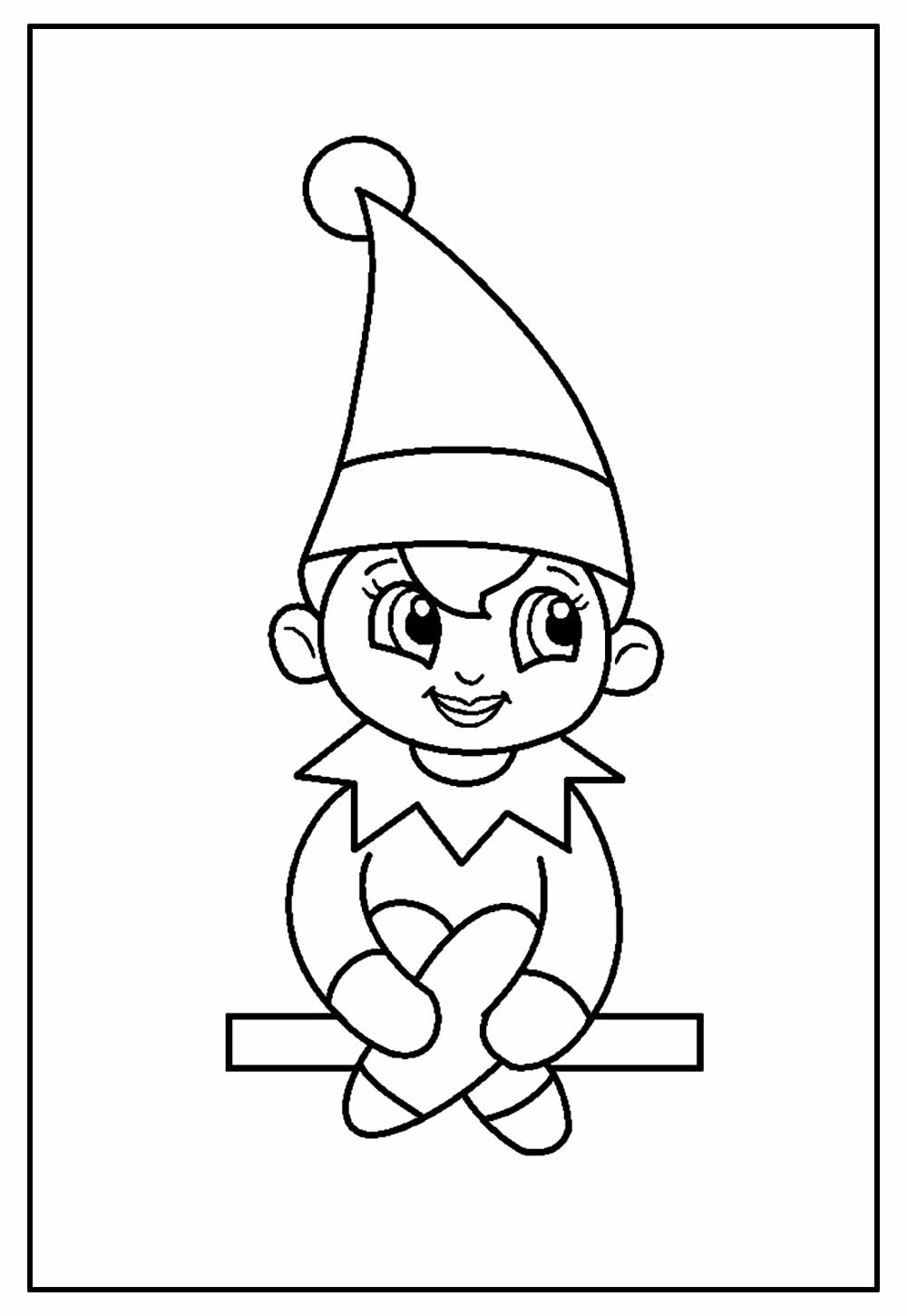 Imagem para colorir de Duende de Natal