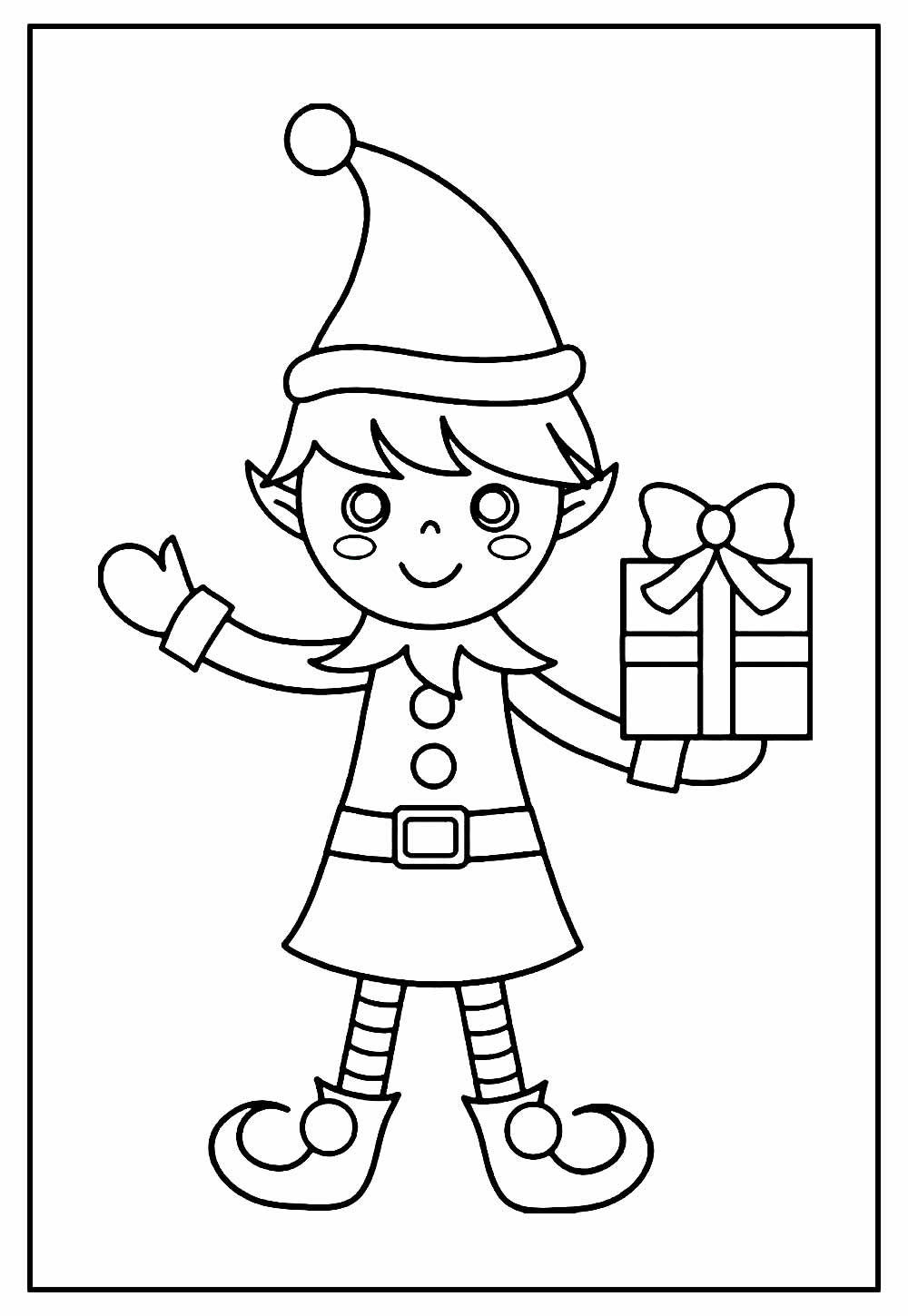 Desenhos de Duendes de Natal para colorir - Bora Colorir