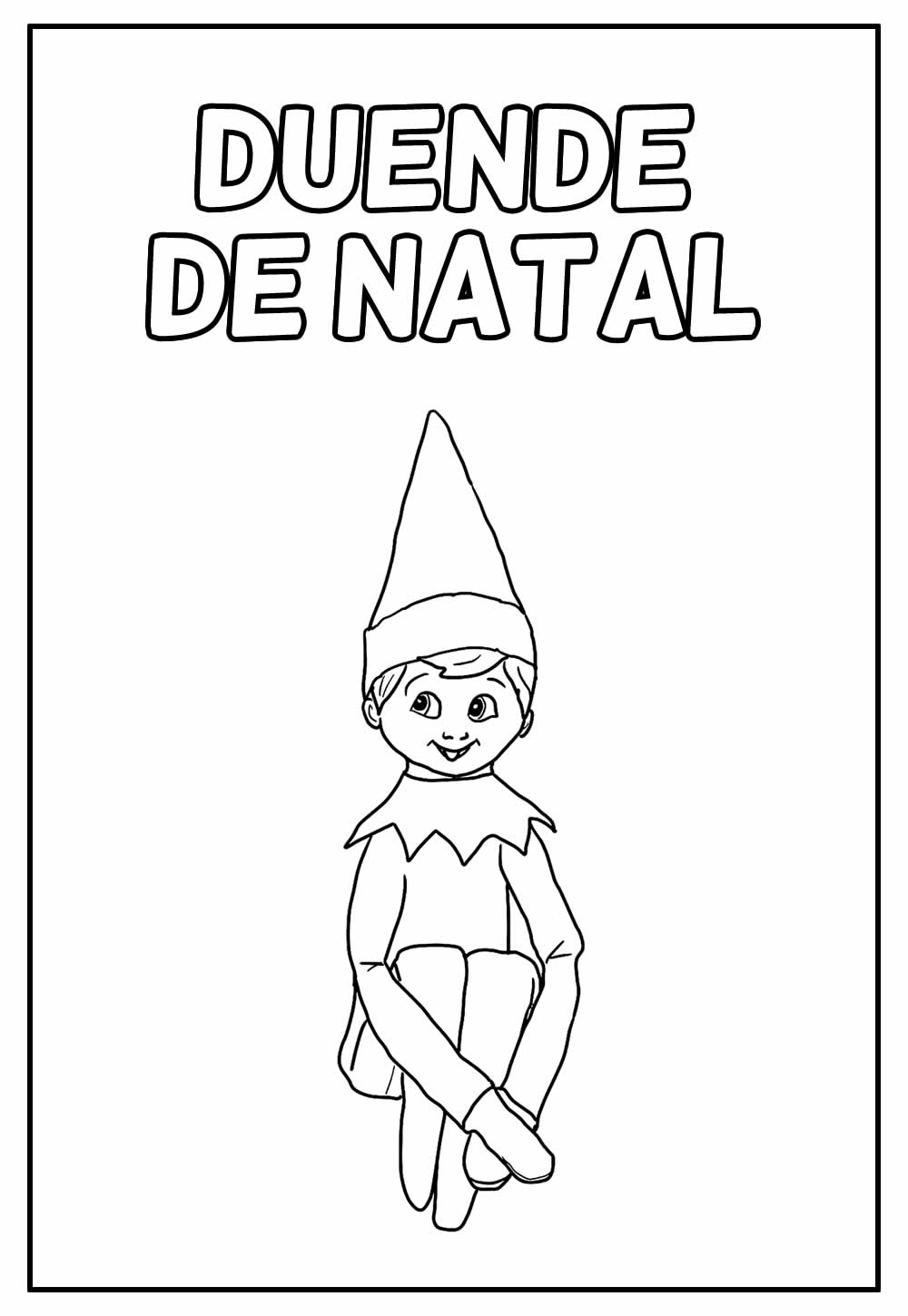 Desenho Educativo de Duende de Natal para colorir