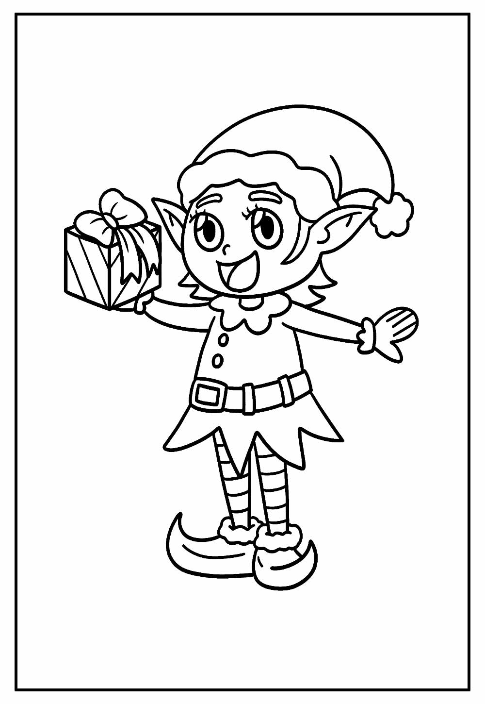 Desenhos de Duendes de Natal para colorir - Bora Colorir