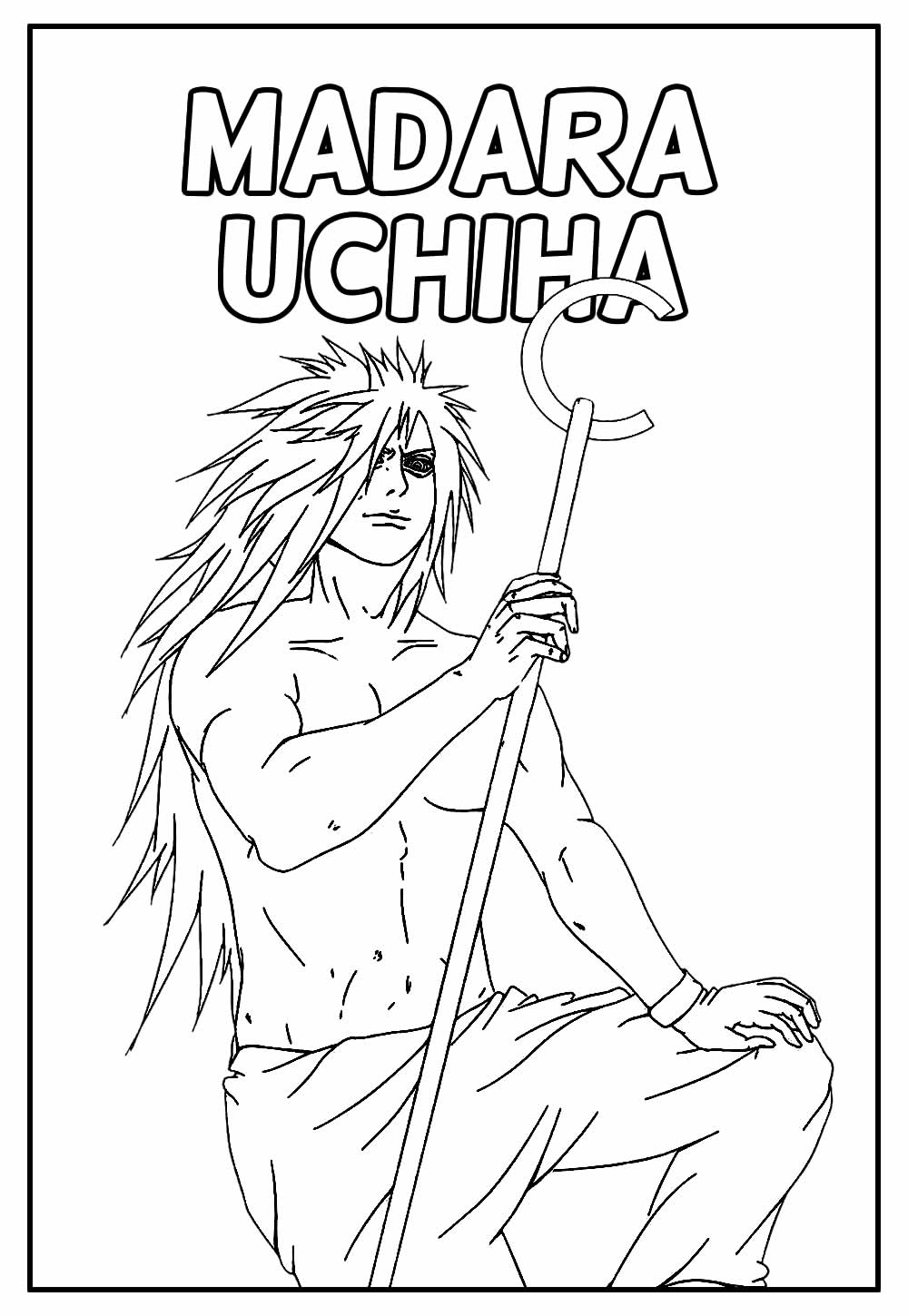 Desenho Educativo de Naruto a para colorir - Madara Uchiha