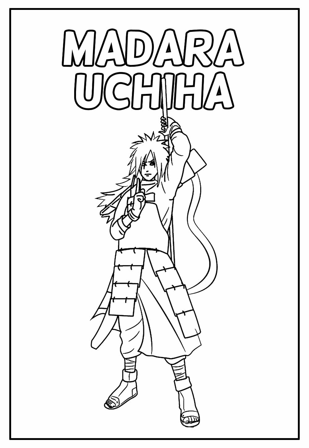 Desenho Educativo de Naruto a para colorir - Madara Uchiha